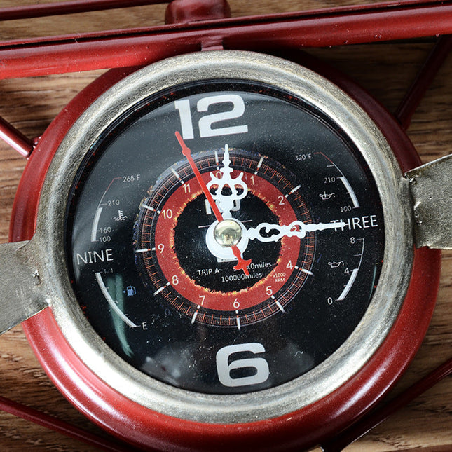 Vintage Wanduhr im Flugzeug-Design Metall