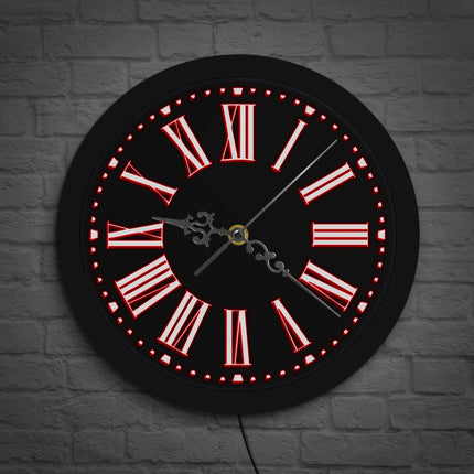 LED Wanduhr beleuchtete römische Ziffern