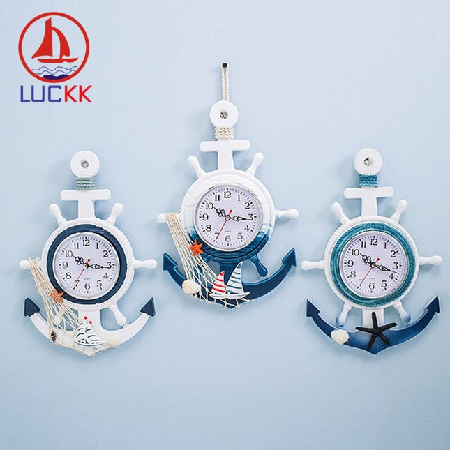 Maritime Wanduhr in Ankerform für Badezimmer