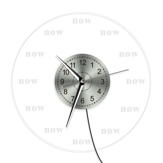 Design Wanduhr "Now" mit LED-Beleuchtung