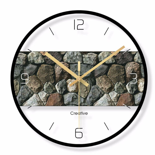 Skandinavische Wanduhr Holz minimalistisch modern