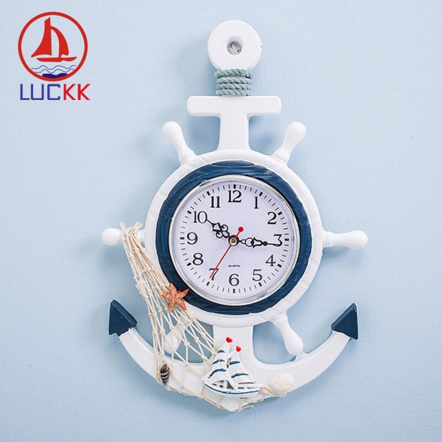 Maritime Wanduhr in Ankerform für Badezimmer