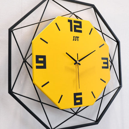 Wanduhr Metall schwarz geometrisches Design