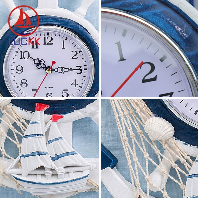 Maritime Wanduhr in Ankerform für Badezimmer