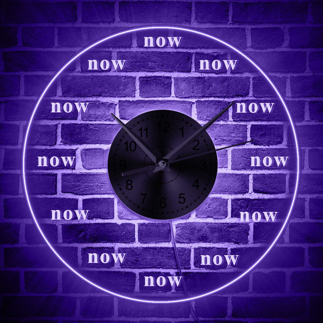 Design Wanduhr "Now" mit LED-Beleuchtung