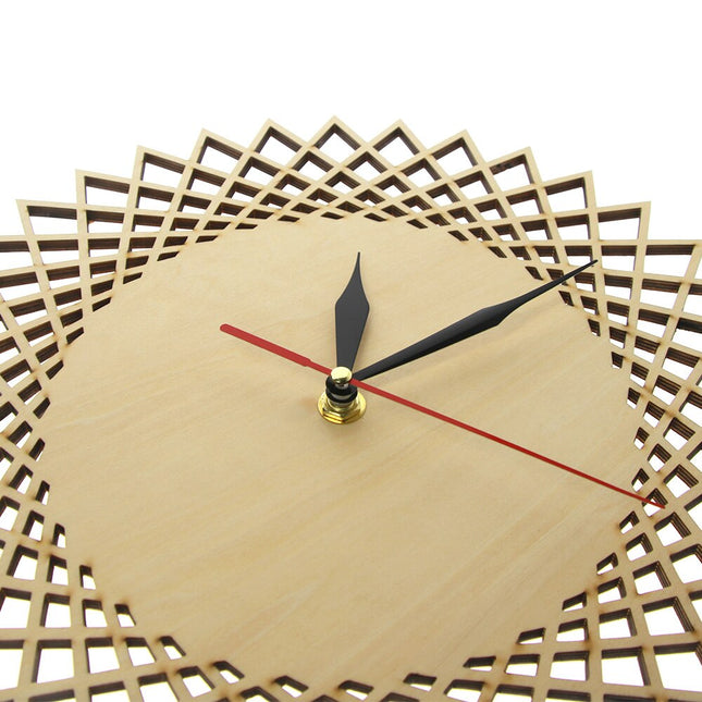 Wanduhr Holz Rosette geometrisches Design