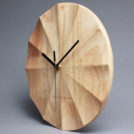 Geometrische Design Wanduhr aus Holz