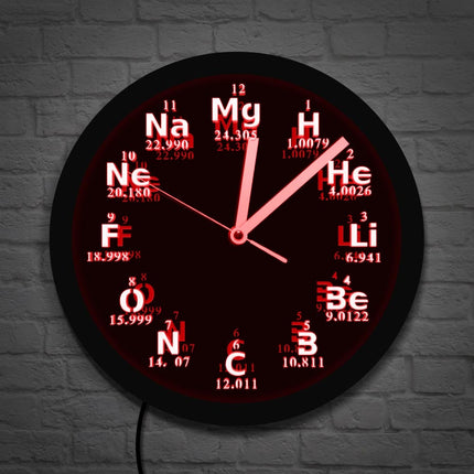LED Wanduhr Periodensystem der Elemente