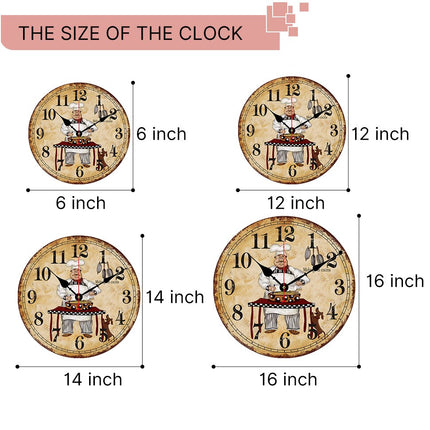 Runde Vintage Wanduhr Holz Weltkarte Design