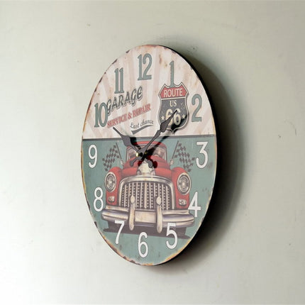 Vintage Wanduhr mit Route 66 Motiv