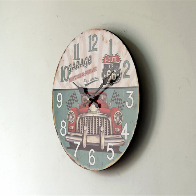 Vintage Wanduhr mit Route 66 Motiv