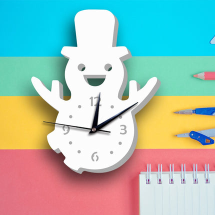 Wanduhr für Kinder als Schneemann