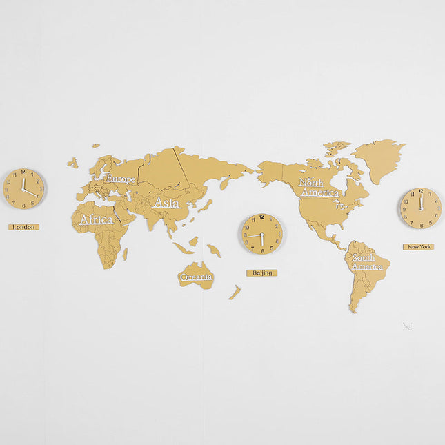 Originelle Weltkarte Wanduhr fürs Wohnzimmer
