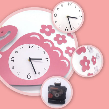 Kinderzimmer Wanduhr in Schwan-Form
