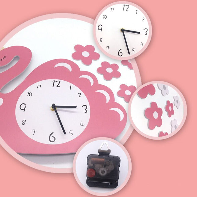 Kinderzimmer Wanduhr in Schwan-Form