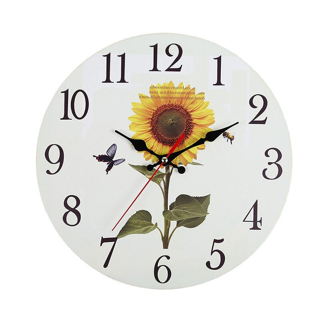 Wanduhr im Vintage-Stil mit Sonnenblume