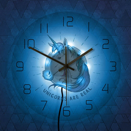 Wanduhr mit Einhorn für Mädchenzimmer