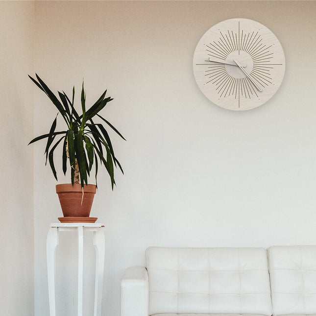 Design Wanduhr modern mit Sonnenstrahlen