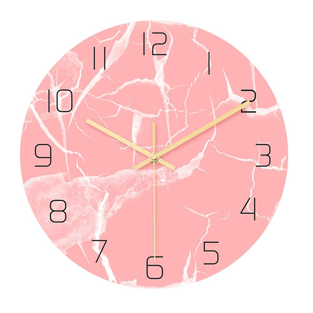 Zweifarbige Wanduhr Skandi Marmor-Optik