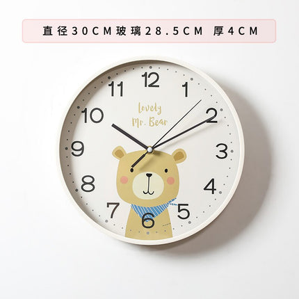 Süße Kinder Wanduhr mit Hasenmotiv