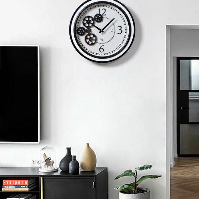 Wanduhr Industrial Design mit Zahnrädern