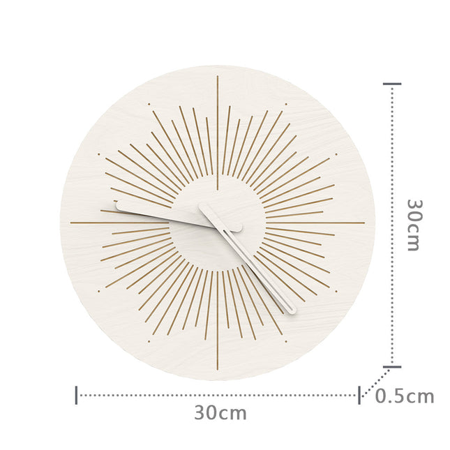 Design Wanduhr modern mit Sonnenstrahlen