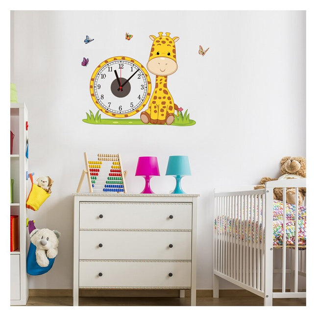 Giraffen Wandtattoo Uhr fürs Kinderzimmer