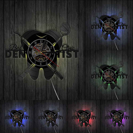 Zahnarzt Schallplattenuhr als Deko für Praxis