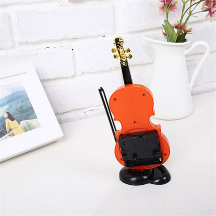 Dekorative Tischuhr in Geigenform aus Holz