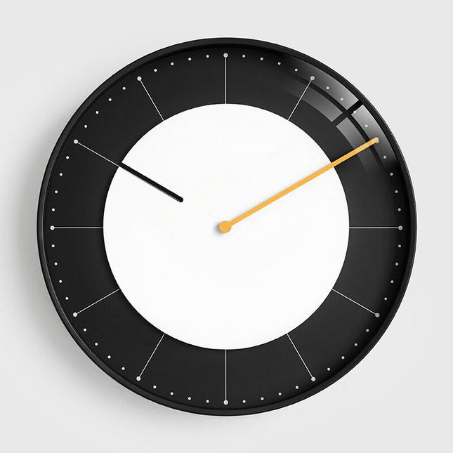 Minimalistische Design Wanduhr schwarz weiß