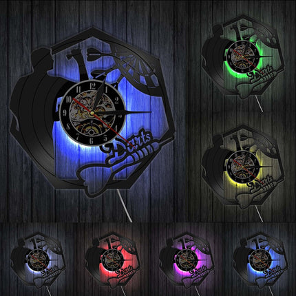 Darts Schallplattenuhr als coole Deko für Bar