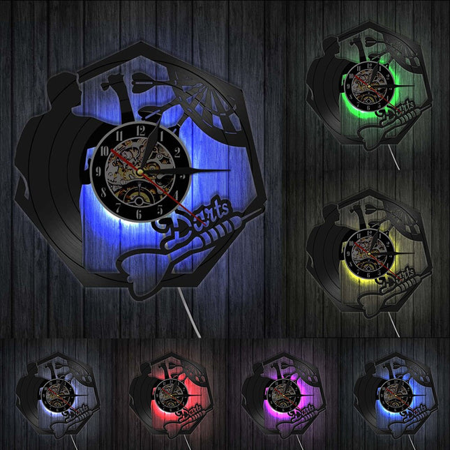 Darts Schallplattenuhr als coole Deko für Bar