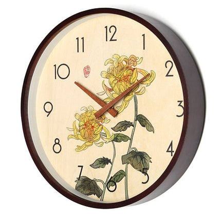 Wanduhr Holz mit Bambus Motiv