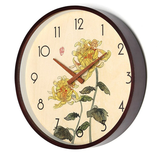 Wanduhr Holz mit Bambus Motiv