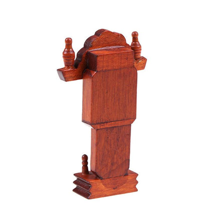Miniatur Standuhr aus Holz Vintage
