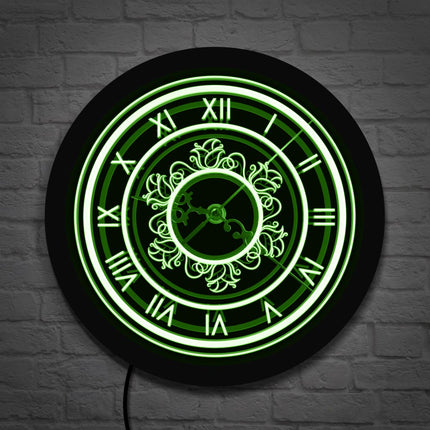 Retro Wanduhr römische Ziffern mit LED