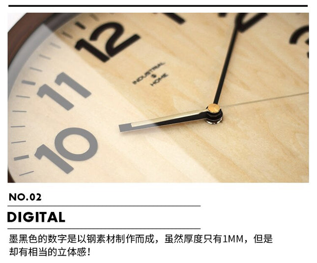 Klassische Wanduhr aus Holz mit Glas