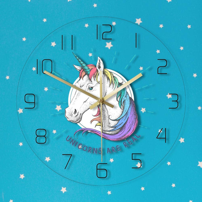 Wanduhr mit Einhorn für Mädchenzimmer