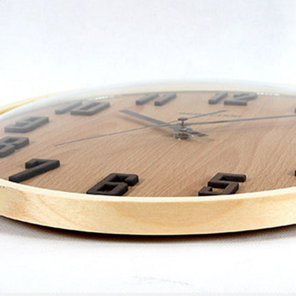 Moderne Wanduhr Holz in Schokoladenbraun