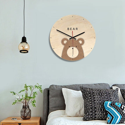 Wanduhr Holz Bär fürs Kinderzimmer