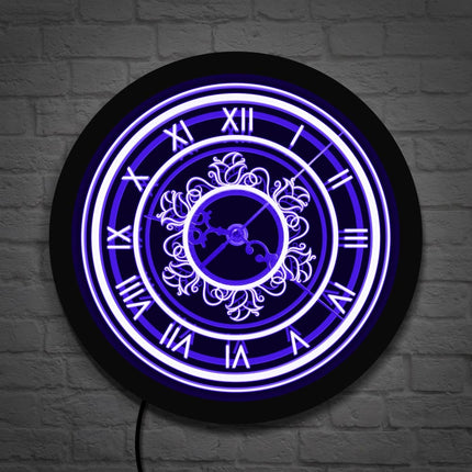 Retro Wanduhr römische Ziffern mit LED