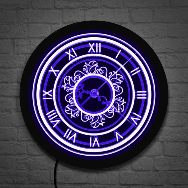 Retro Wanduhr römische Ziffern mit LED