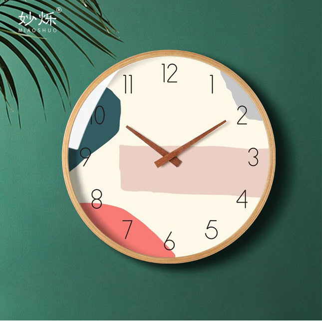 Kreative Wanduhr Holz abstraktes Design