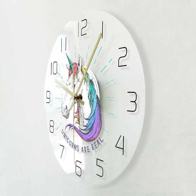 Wanduhr mit Einhorn für Mädchenzimmer