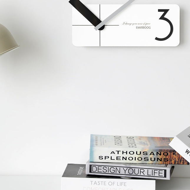 Rechteckige Wanduhr modernes minimalistisches Design