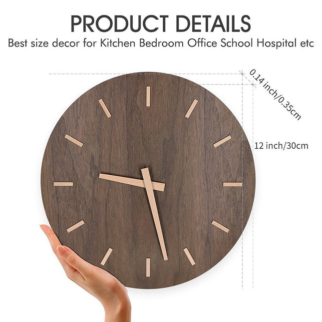 Leise Wanduhr aus Holz modern