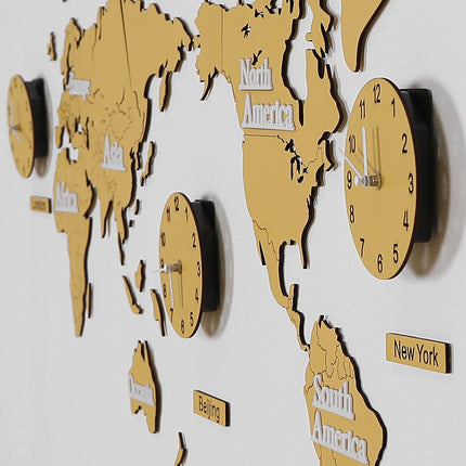 Originelle Weltkarte Wanduhr fürs Wohnzimmer
