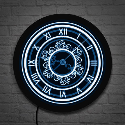 Retro Wanduhr römische Ziffern mit LED
