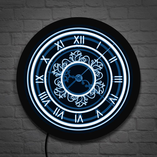 Retro Wanduhr römische Ziffern mit LED