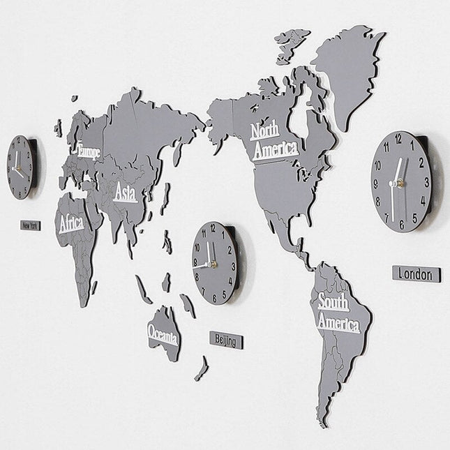 Originelle Weltkarte Wanduhr fürs Wohnzimmer